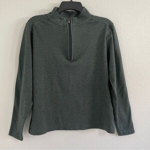 ROBERT BARAKETT Cotton Green Quarter Zip Mock Neck Sweater Women’s Small
